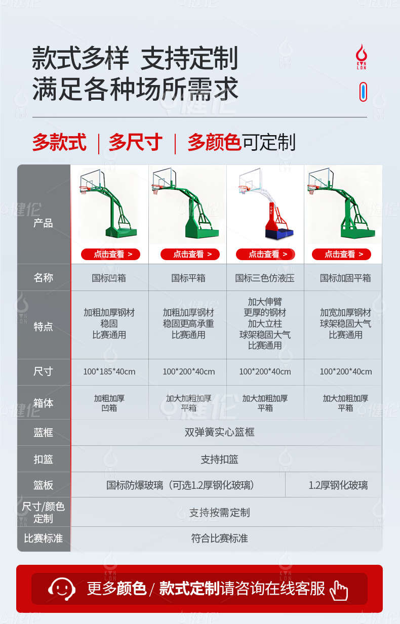 凹箱篮球架