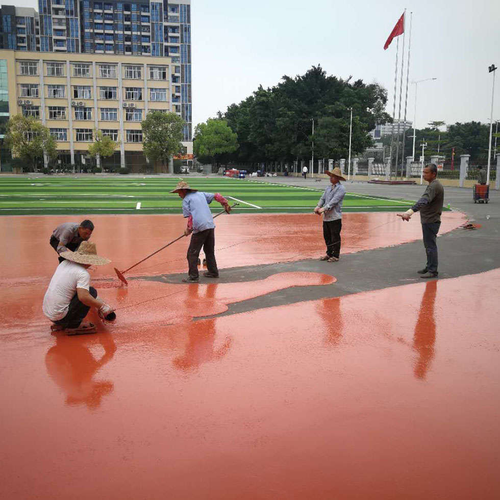 甘肅學校塑膠跑道廠家直銷 健倫的水性彩色步道產品比傳統步道在哪里